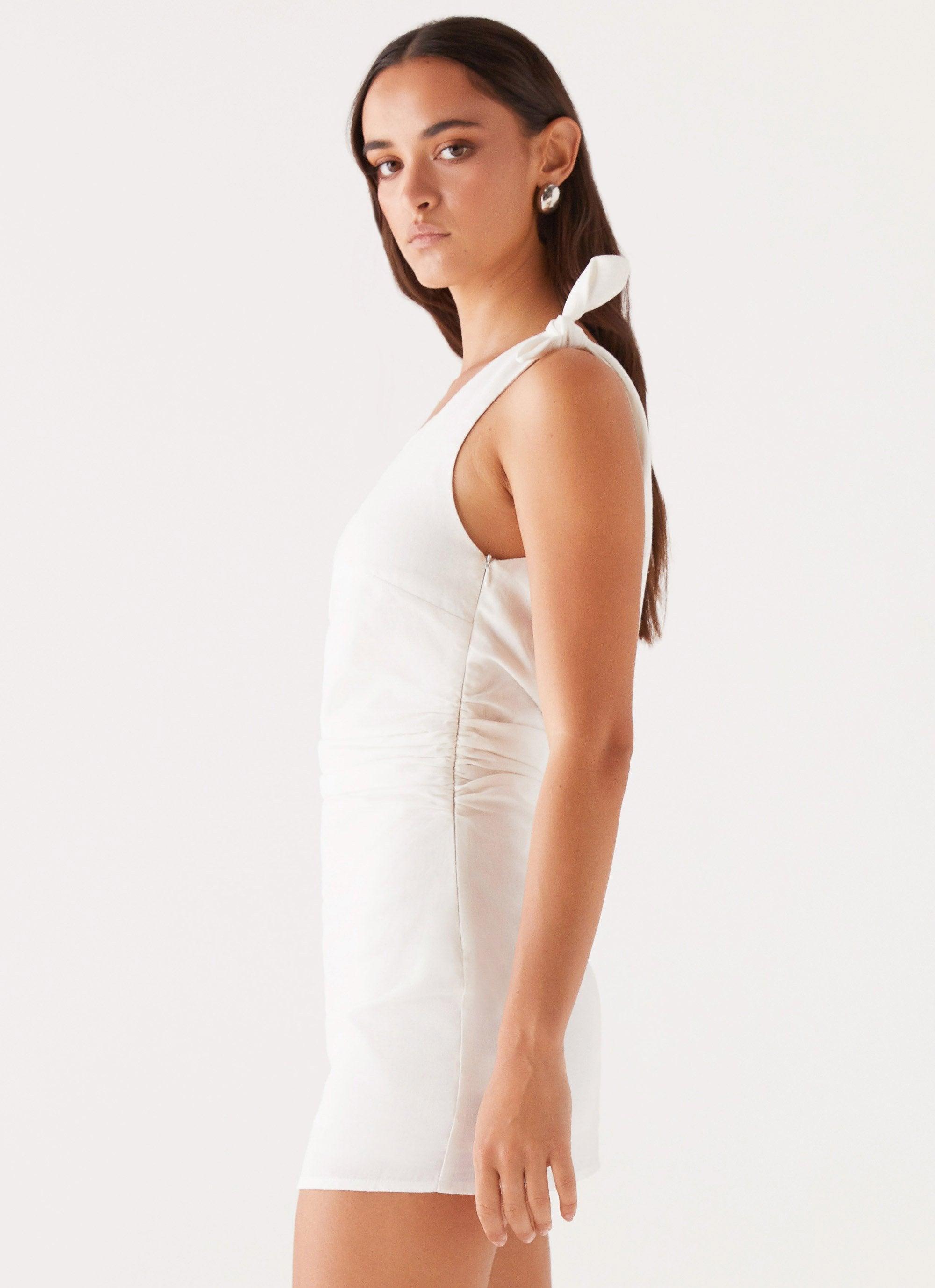 Amazonia Linen Mini Dress - White Product Image