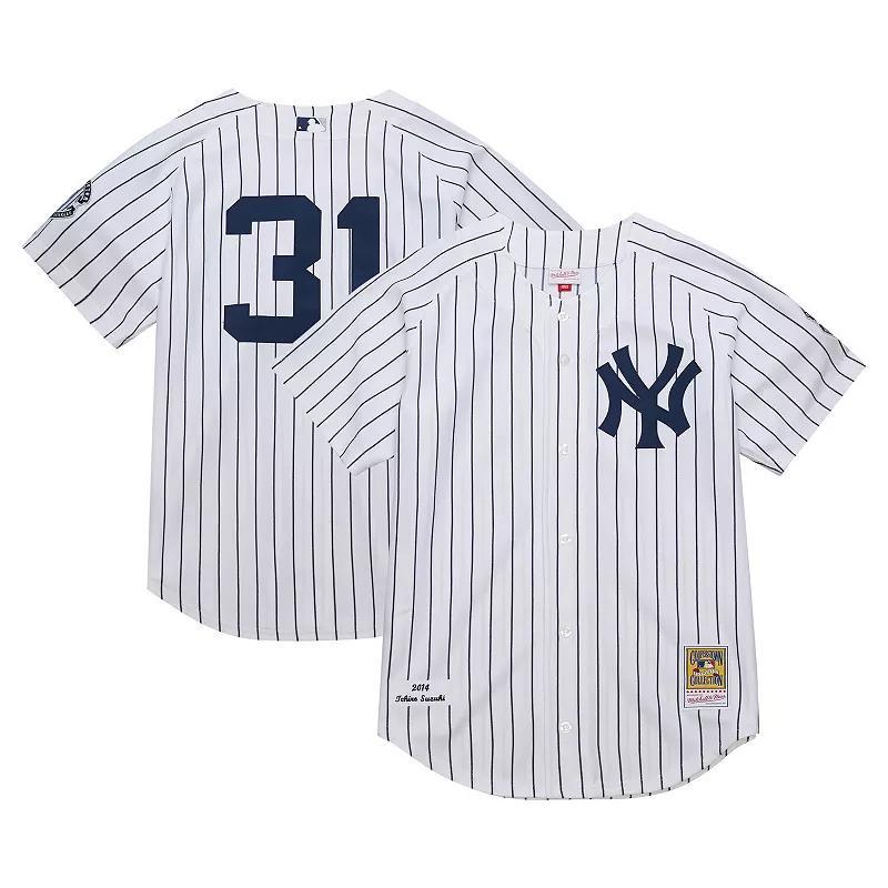 Mens Mitchell & Ness Ichiro Suzuki New York Yankees 2014 Cooperstown Collection Authentic Throwback Jersey Product Image