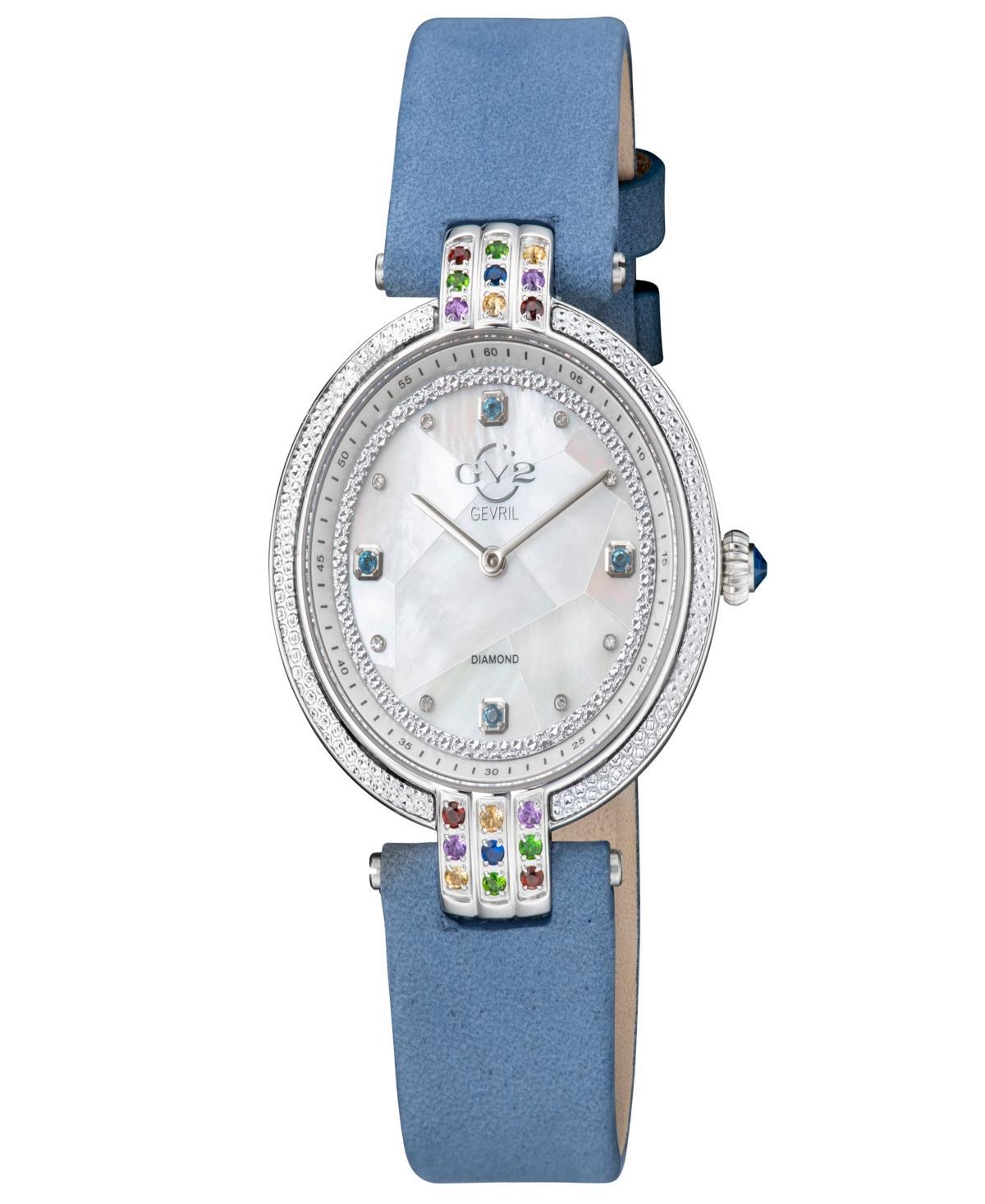 GV2 by Gevril Womens Matera Light Blue Leather Watch 35mm - Blue Product Image