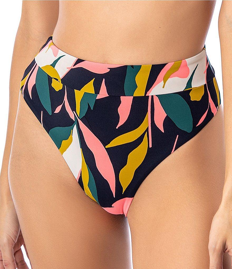 Maaji Suzy Q Hi-Leg High Waist Banded Reversible Swim Bottom Product Image