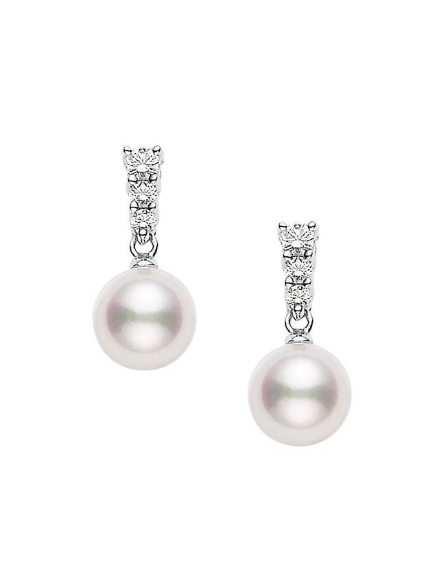 Mikimoto Morning Dew Akoya Cultured Pearl & Diamond Earrings Product Image