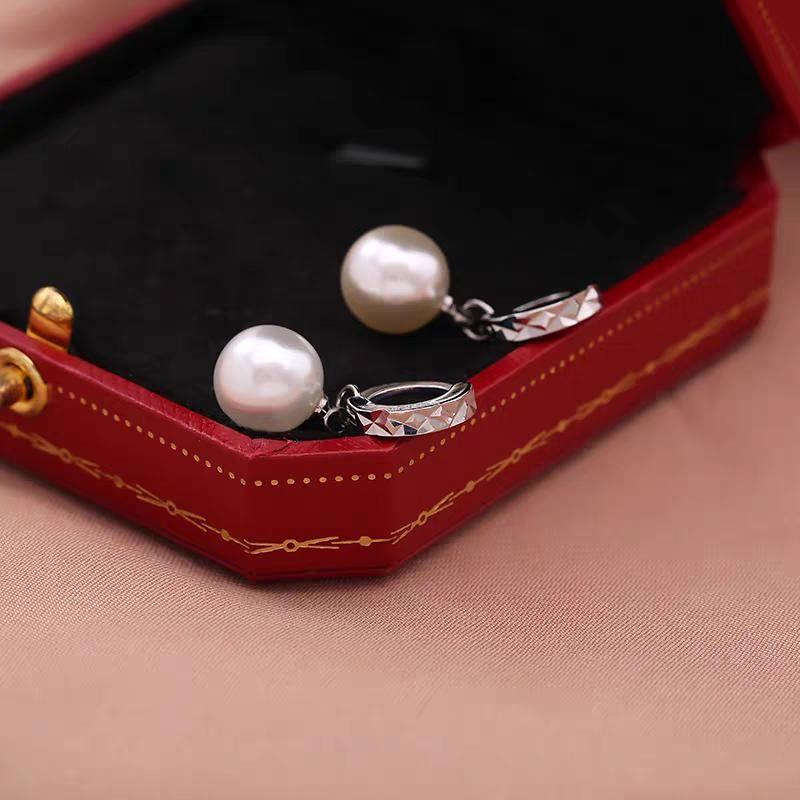 925 Sterling Silver Faux Pearl Drop Earring Product Image