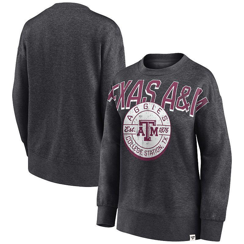 Womens Fanatics Branded Heathered Charcoal Texas A&M Aggies Jump Distribution Pullover Sweatshirt Product Image