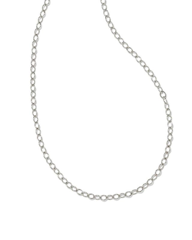 Kit Silver Chain Necklace in White Crystal Product Image