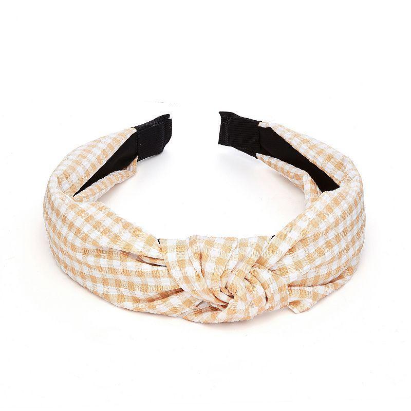 Womens Plaid Knotted Headband Product Image