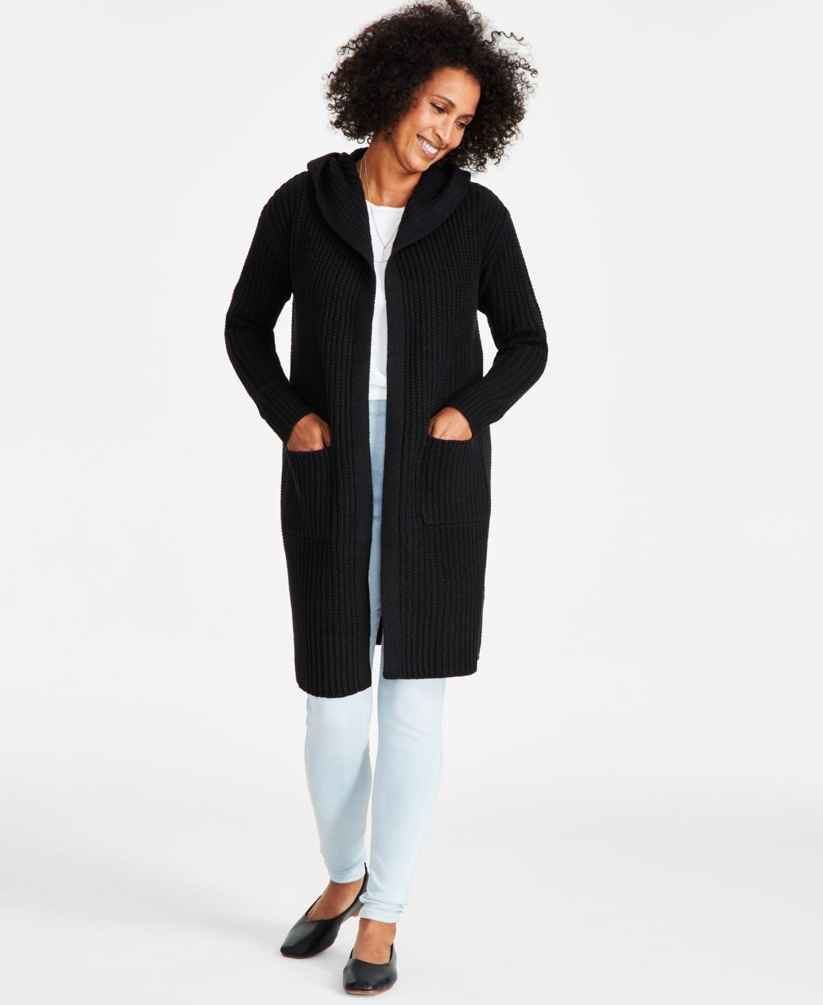 Style & Co Womens Hooded Open-Front Duster Cardigan, Created for Macys Product Image