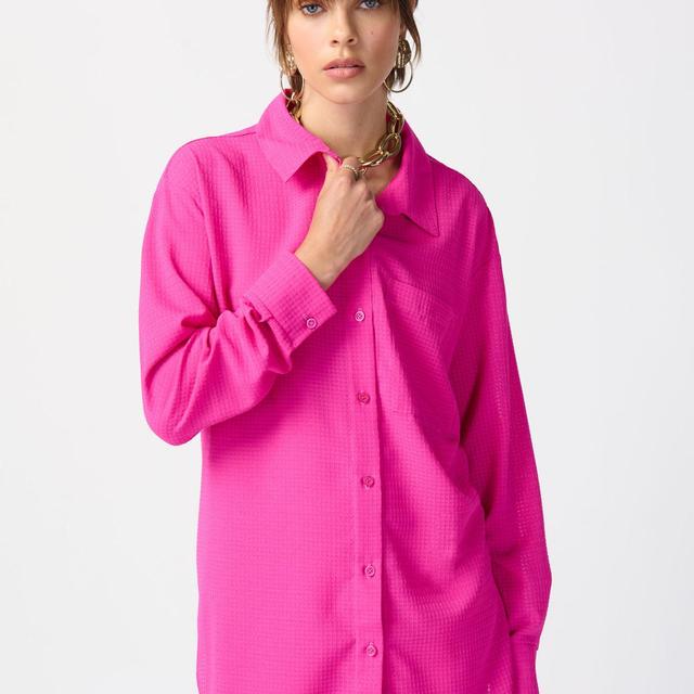 Long Textured Woven High-Low Blouse Product Image