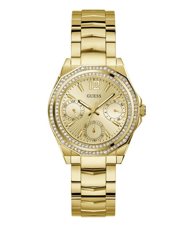 Guess Womens Analog Gold-Tone Stainless Steel Watch 36mm - Gold-Tone Product Image