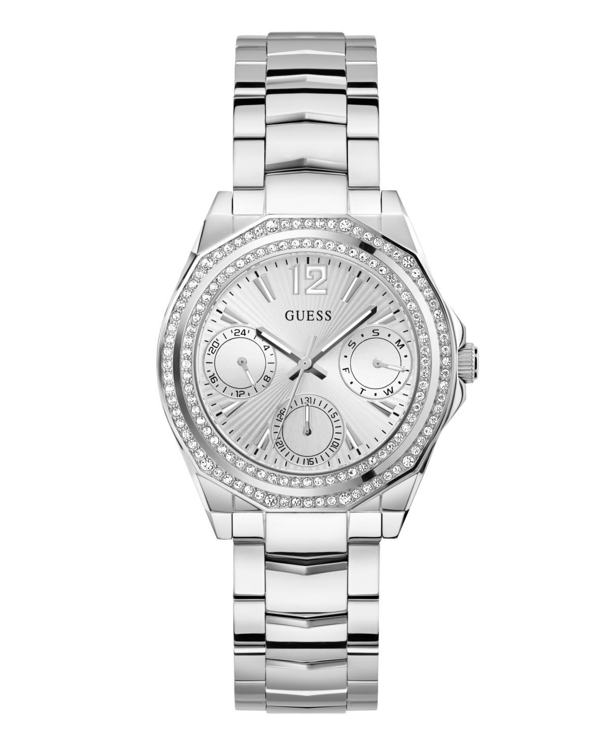 Guess Womens Analog Silver-Tone Stainless Steel Watch 36mm - Silver-Tone Product Image