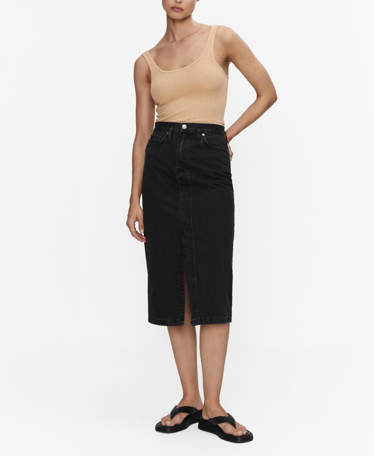 Mango Womens Denim Midi-Skirt Product Image