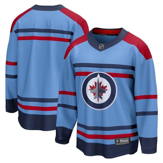 Mens Fanatics Branded Light Blue Winnipeg Jets Anniversary Premier Breakaway Jersey Product Image