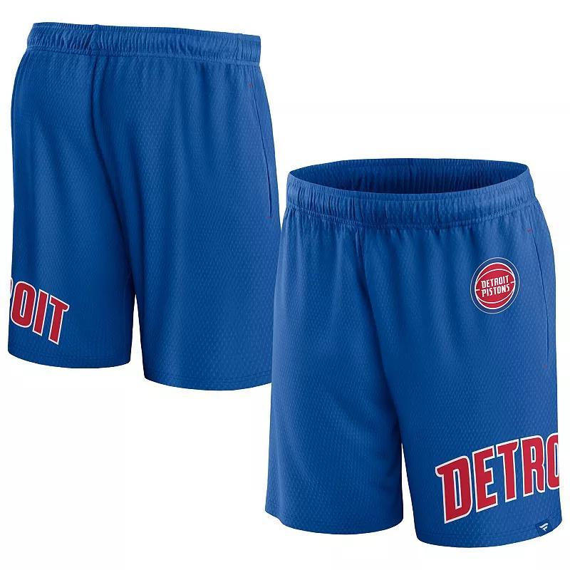 Mens Fanatics Branded Blue Detroit Pistons Free Throw Mesh Shorts Product Image