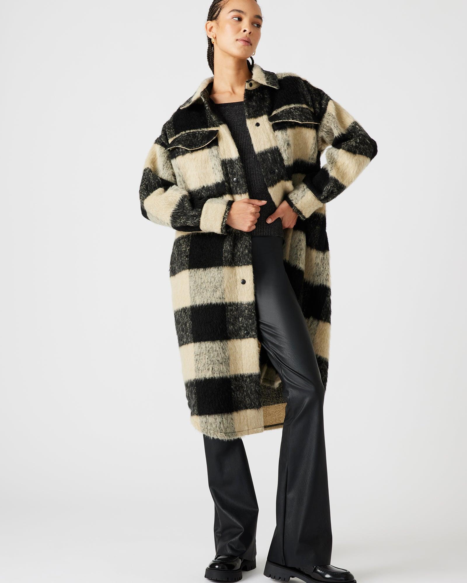 CHLOE PLAID COAT CREAM MULTI Product Image