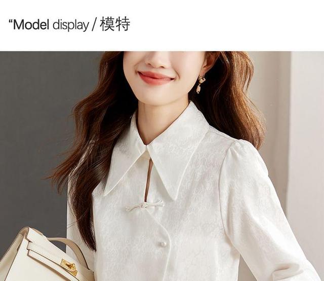 Puff-Sleeve Patterned Asymmetrical Shirt Product Image