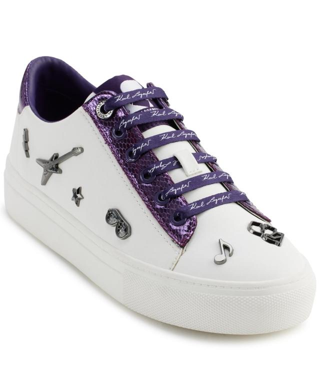 Karl Lagerfeld Paris Womens Cate Rocker Lace-Up Sneakers - Bright White Product Image