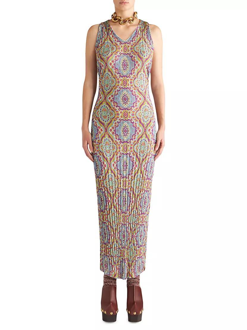 Paisley V-Neck Midi-Dress Product Image