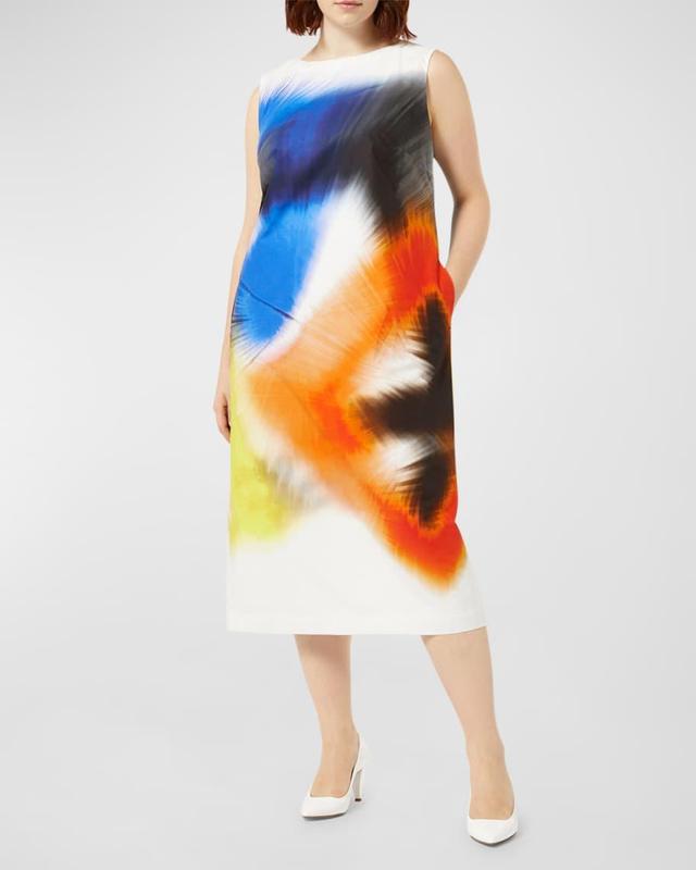 Plus Size Angola Abstract-Print Midi Dress Product Image