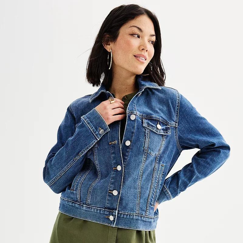 Petite Sonoma Goods For Life Core Denim Jacket, Womens product image