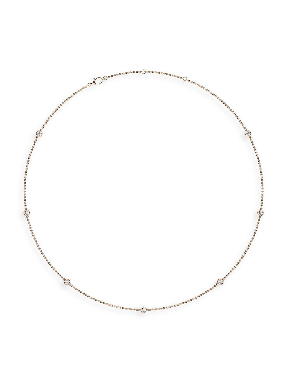 Womens 14K Rose Gold & Lab-Grown Diamond Station Necklace/0.70-2.10 TCW Product Image