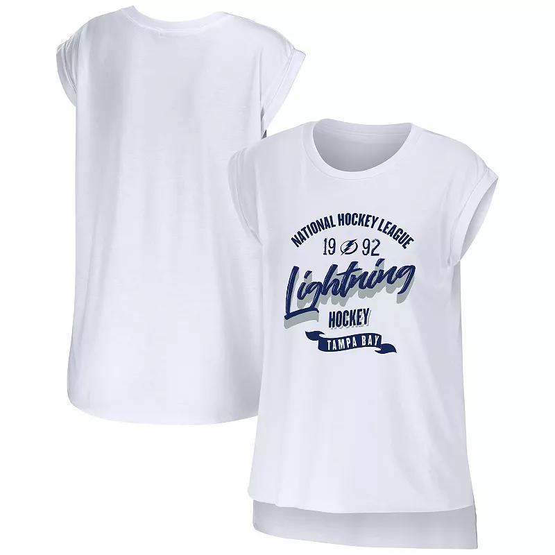 Womens WEAR by Erin Andrews White Tampa Bay Lightning Domestic Tank Top Product Image