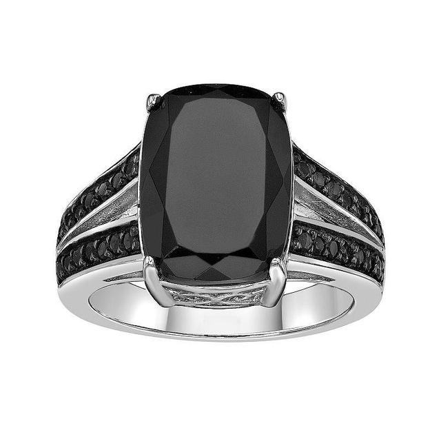 Gemminded Sterling Silver Black Onyx & Black Spinel Ring, Womens Product Image