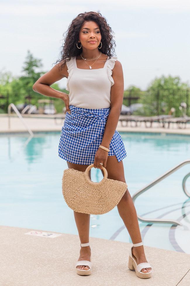 Summertime Muse Ivory Ruffle Sleeve Sweater Tank Product Image