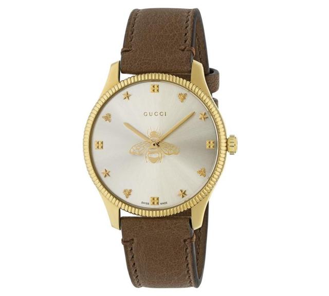 Womens The G-Timeless Slim Goldtone & Leather Strap Watch Product Image