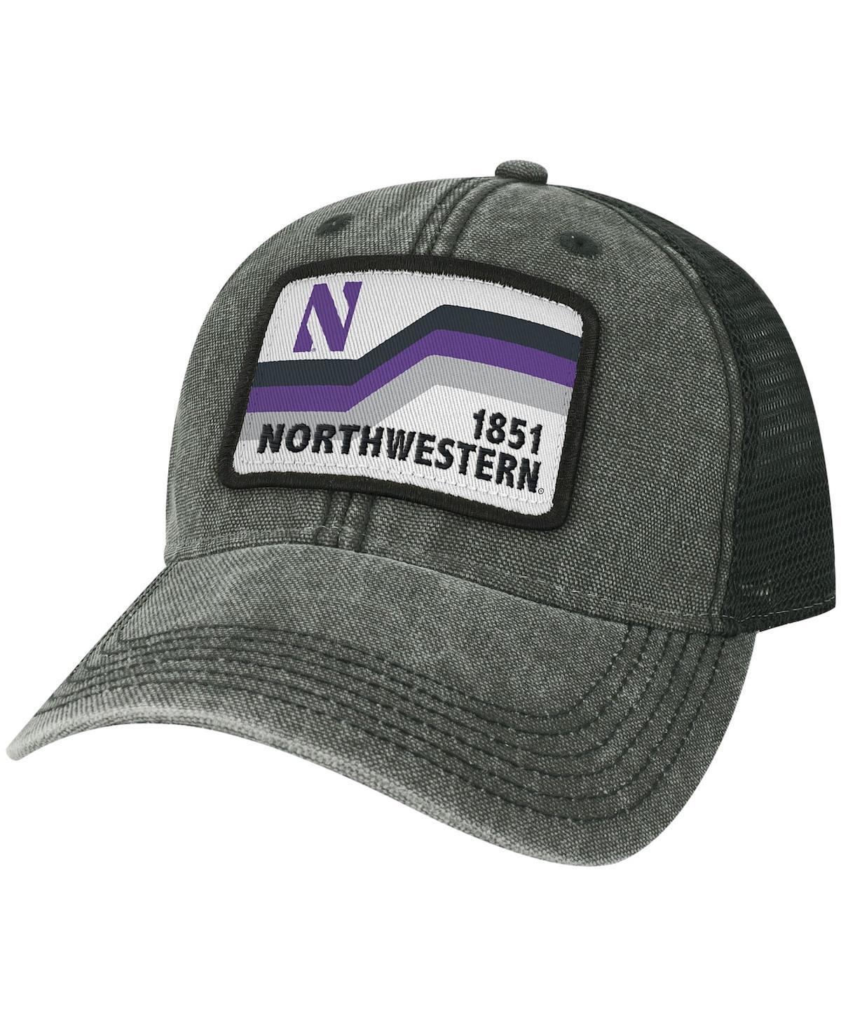 Mens Black Northwestern Wildcats Sun & Bars Dashboard Trucker Snapback Hat Product Image