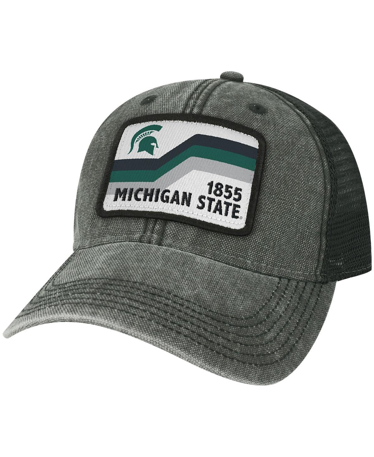 Mens Black Michigan State Spartans Sun & Bars Dashboard Trucker Snapback Hat Product Image