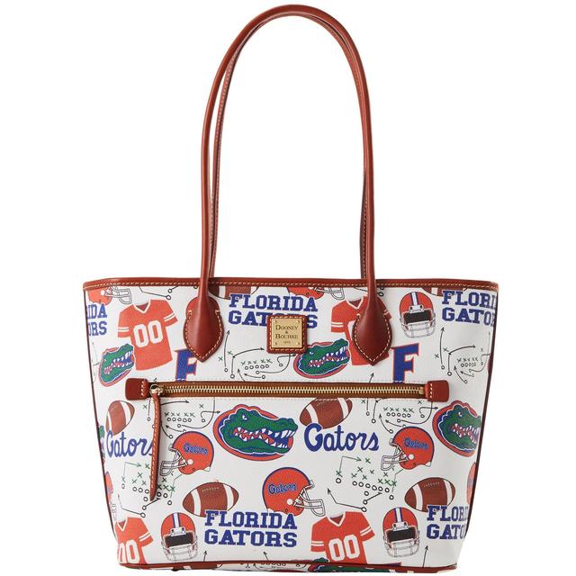 Dooney & Bourke Womens Collegiate University of Florida Coated Cotton Tote Shopping Bag in White Multi Product Image