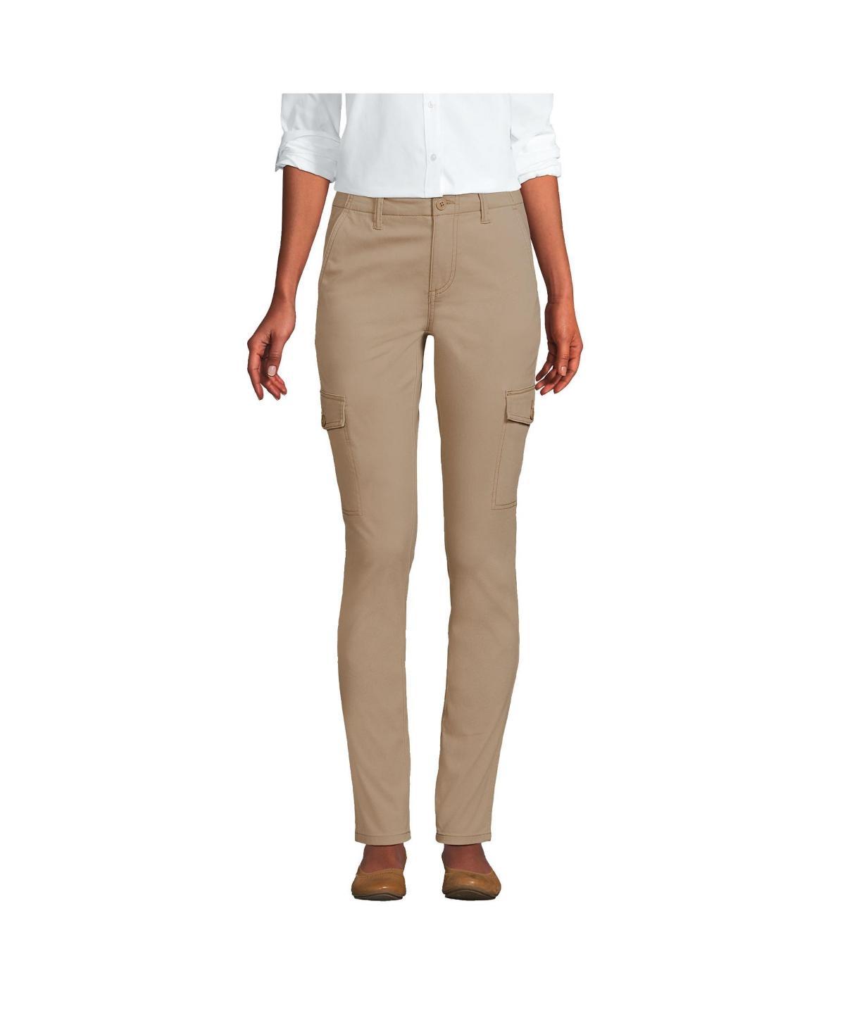 Lands End Womens Mid Rise Slim Cargo Chino Pants Product Image