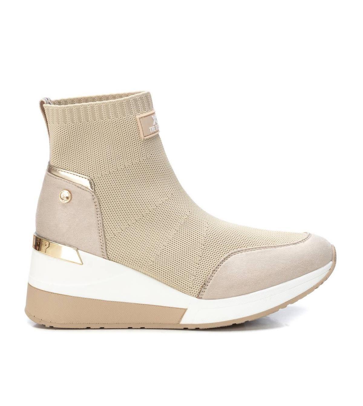 Xti Womens Wedge Ankle Boots Beige Product Image