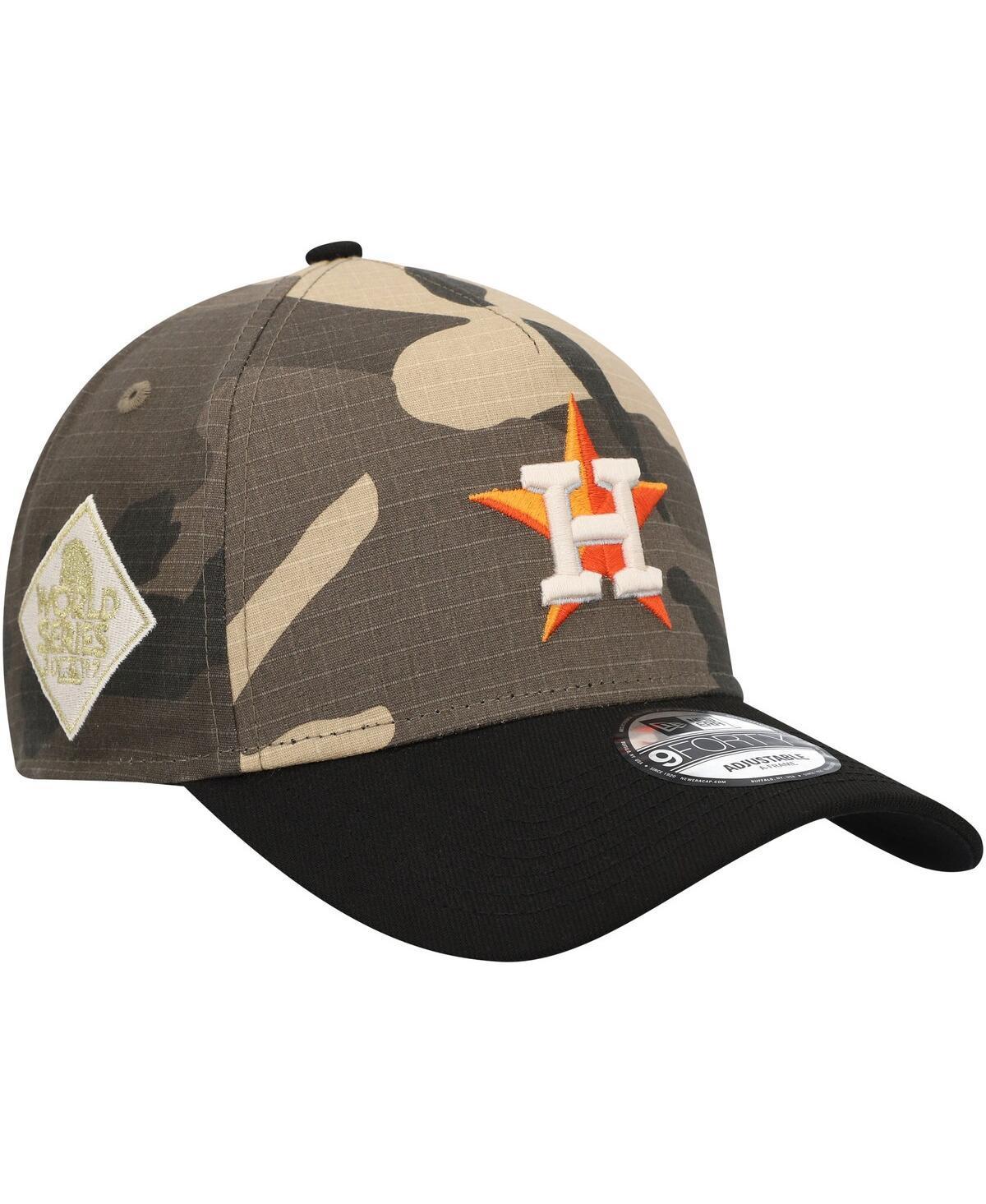 Mens New Era Houston Astros Camo Crown A-Frame 9FORTY Adjustable Hat Product Image