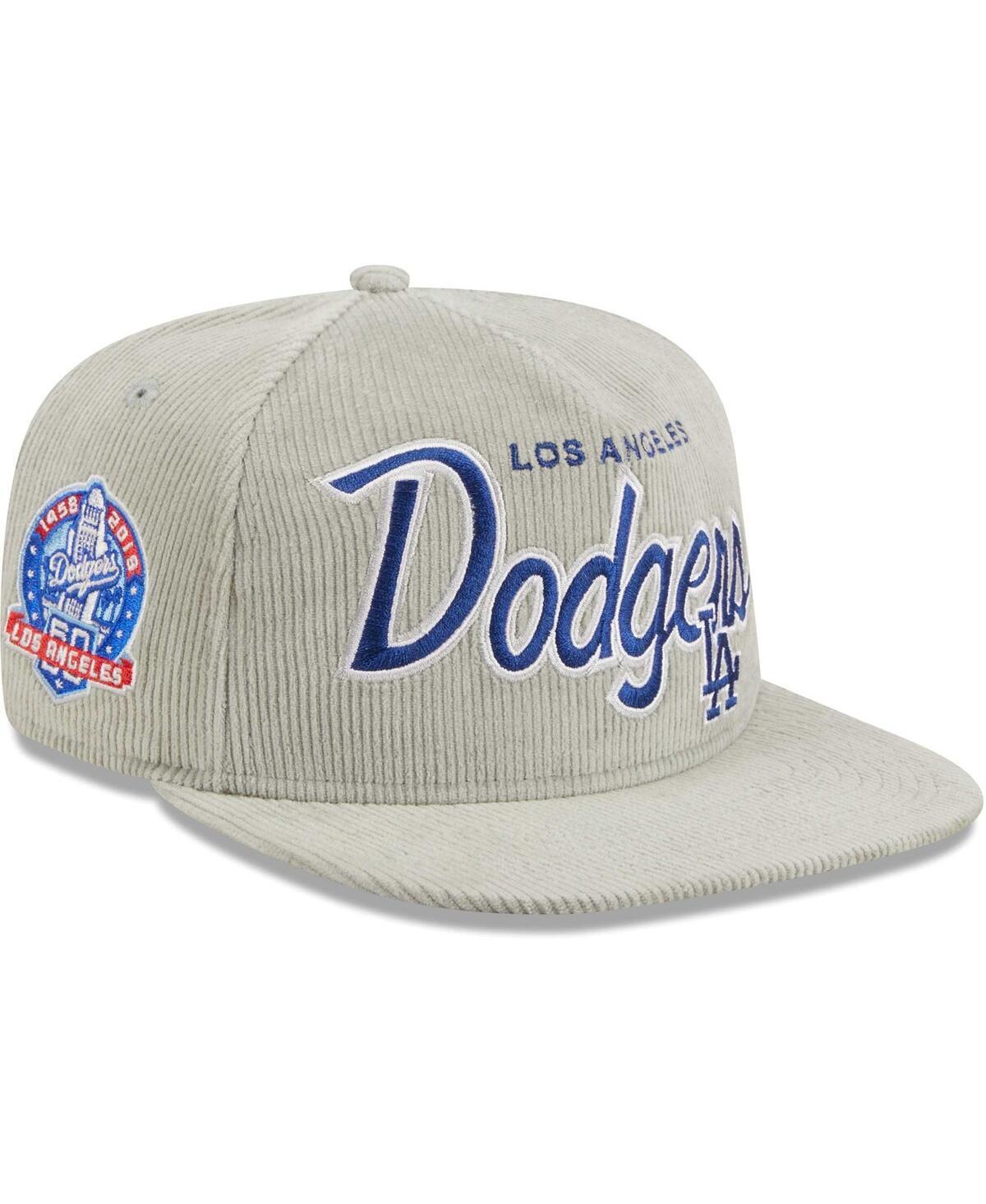 Mens New Era Gray Los Angeles Dodgers Corduroy Golfer Adjustable Hat Product Image