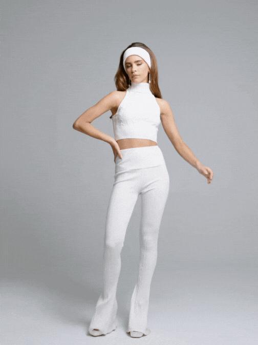 Janelle Knit Pants (White) Product Image