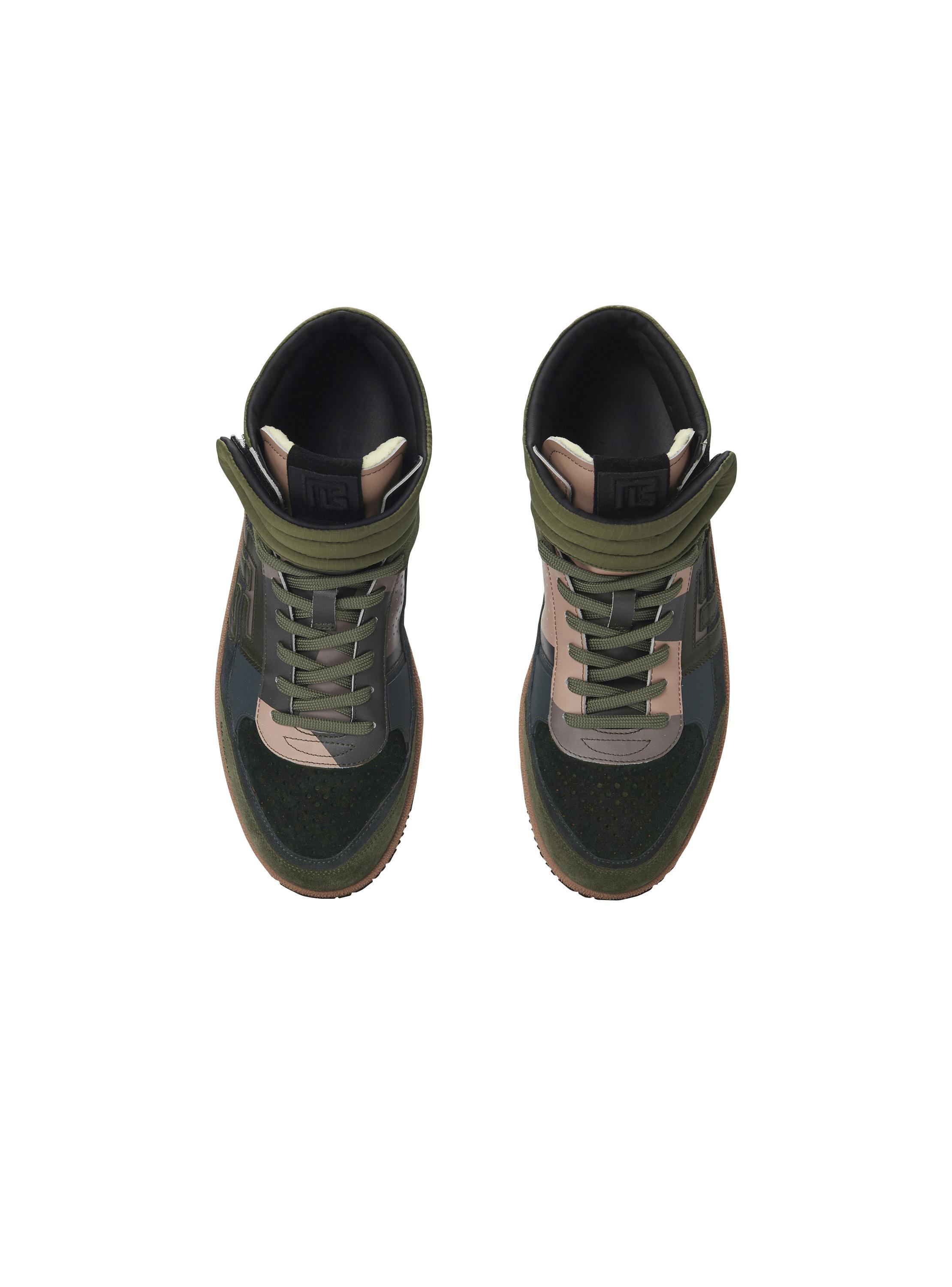 Balmain Swan Mid-Top trainers in calfskin and suede Product Image