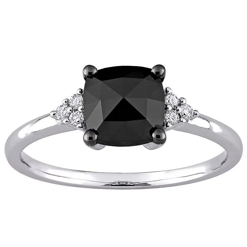 Stella Grace 14k White Gold 1 1/3 Carat T.W. Black & White Diamond Engagement Ring, Womens Product Image