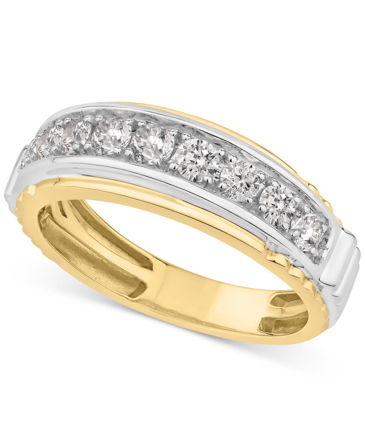 Mens Diamond Ring (1 ct. t.w.) in Two-Tone 10k Gold & White Gold Product Image