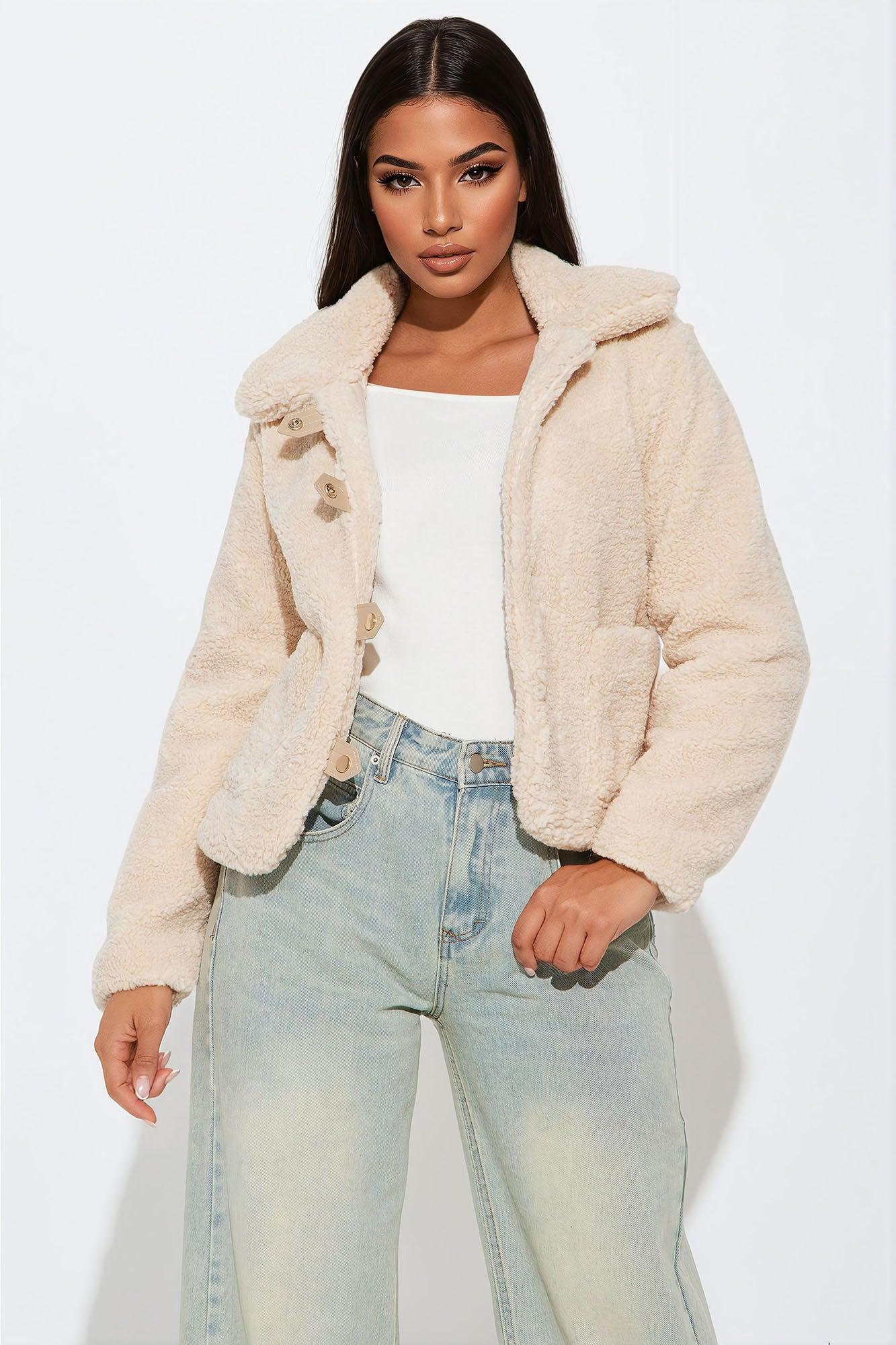 Michelle Sherpa Coat - Cream Product Image