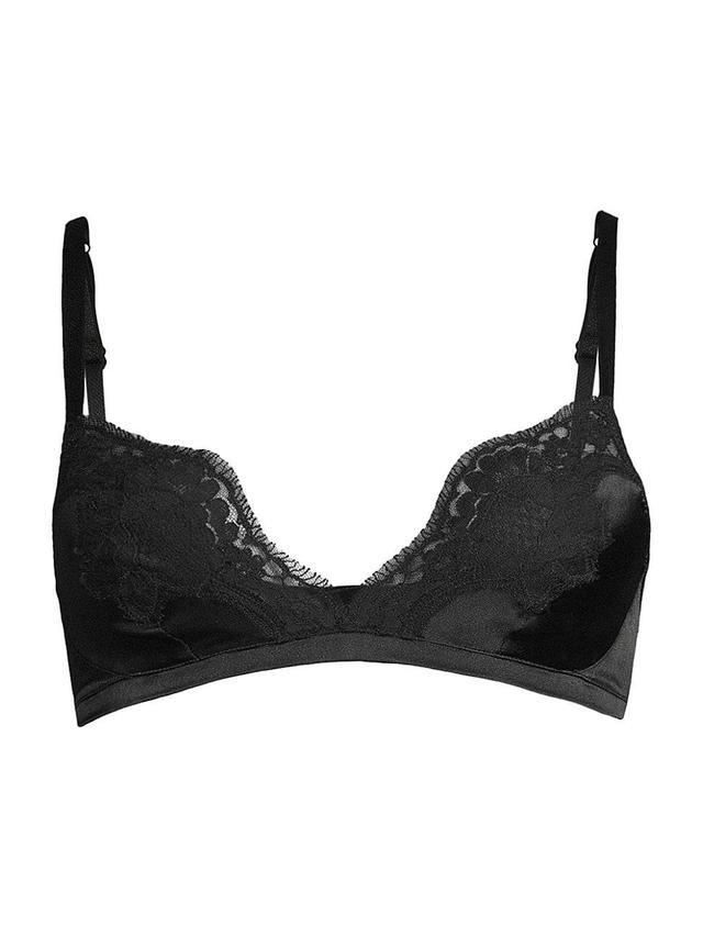 Womens Silk & Lace Soft Cup Bra Product Image