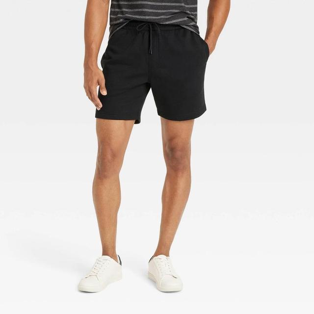 Mens Every Wear 7 Ultra Soft Fleece Pull-On Shorts - Goodfellow & Co Black L Product Image