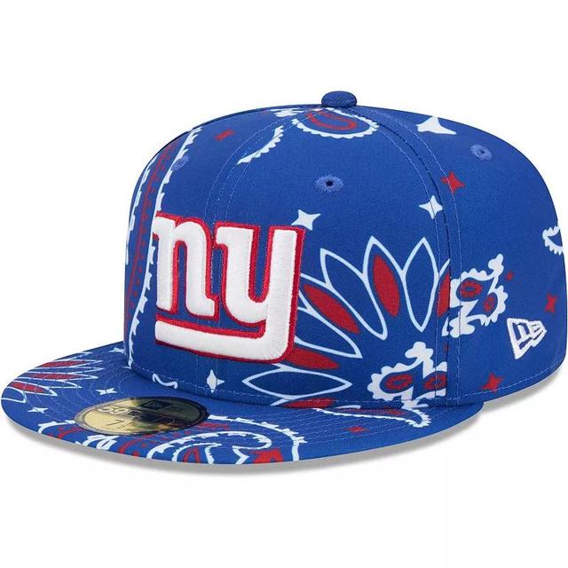 Mens New Era Royal New York Giants Paisley 59FIFTY Fitted Hat Product Image