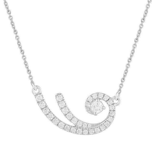 Royal Aura Sterling Silver 1/3 Carat T.W. Diamond Spiral Necklace, Womens Product Image