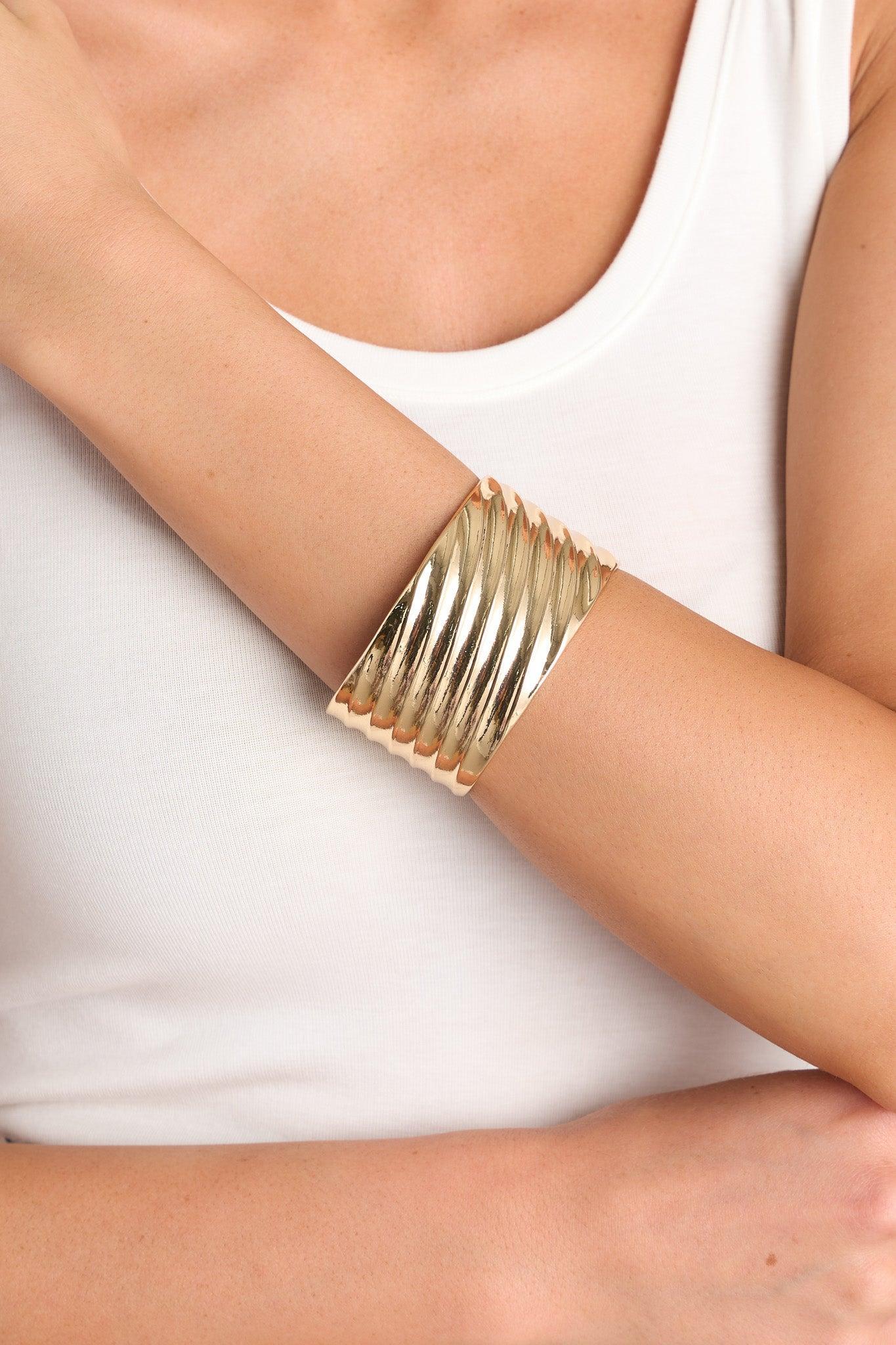 Sunlit Gleam Gold Cuff Bracelet Product Image