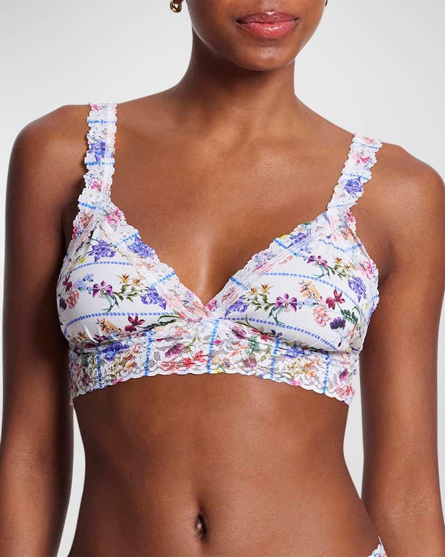 Floral-Print Lace-Trim Bralette Product Image