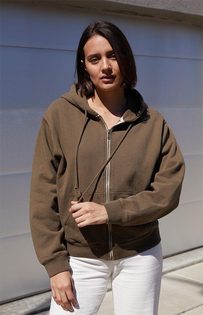 John Galt Women's Brown Full Zip Hoodie Product Image