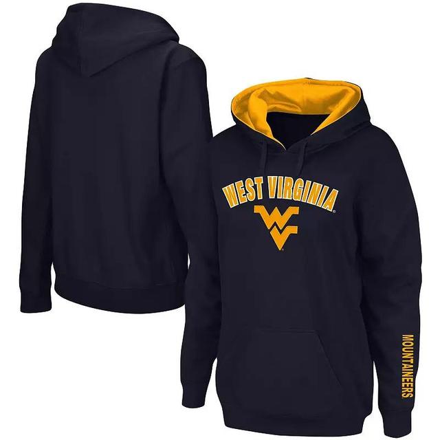 Womens West Virginia Mountaineers Arch & Logo 1 Pullover Hoodie Blue Product Image