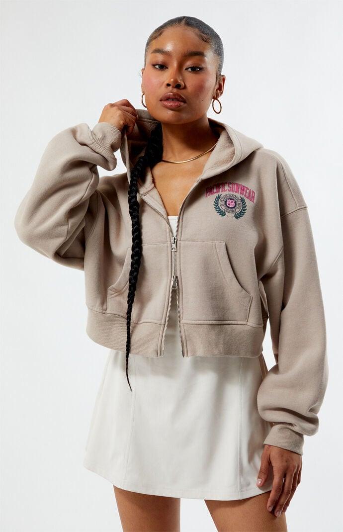 Women's LA Crest Cropped Double Zip Hoodie product image