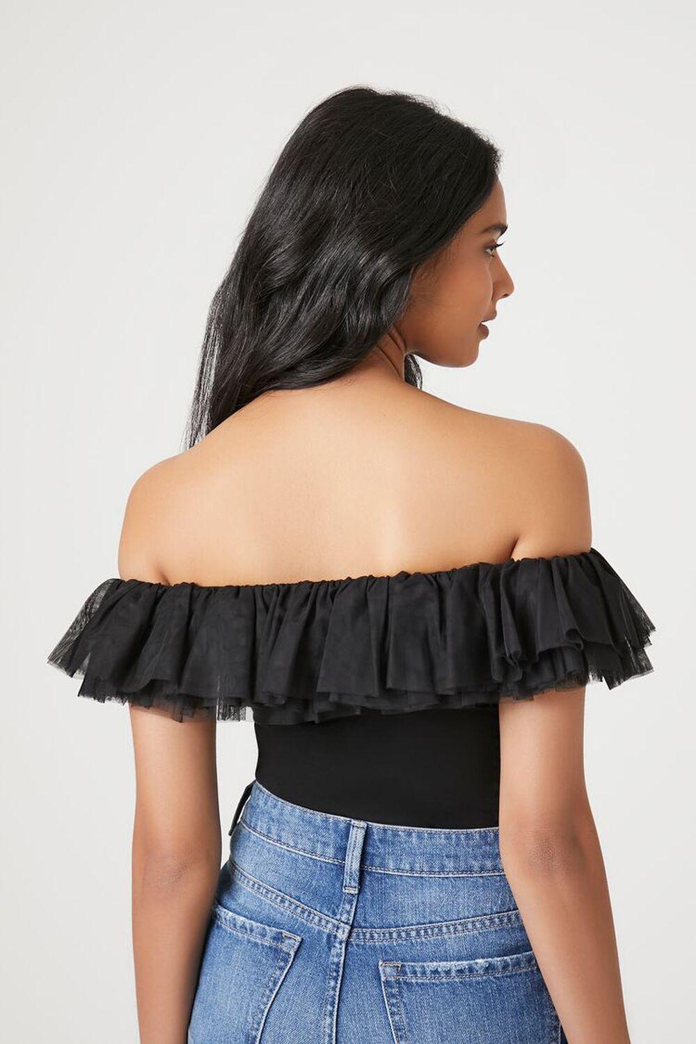 Ruffle-Trim Off-the-Shoulder Bodysuit | Forever 21 Product Image