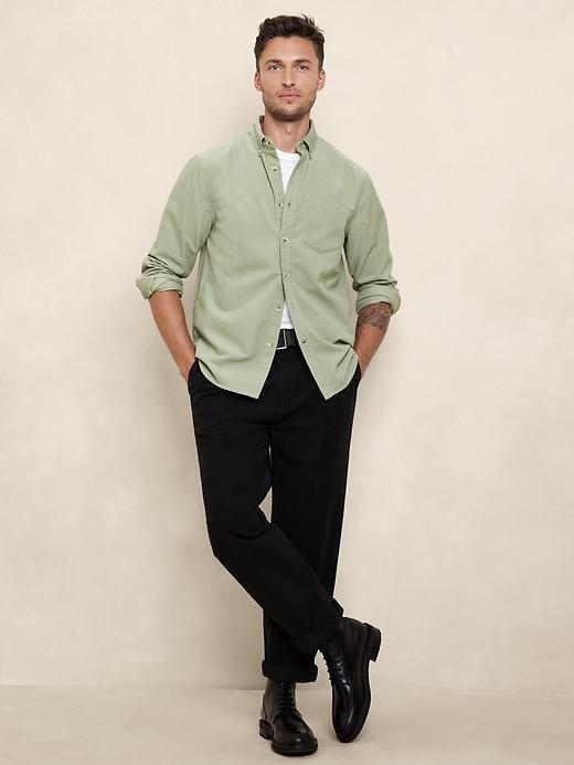 Slim Textured Corduroy Shirt Product Image